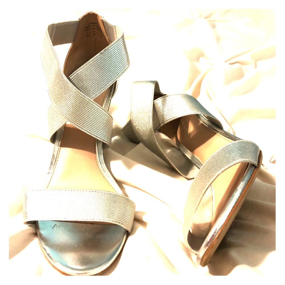 Silver Strappy Heels